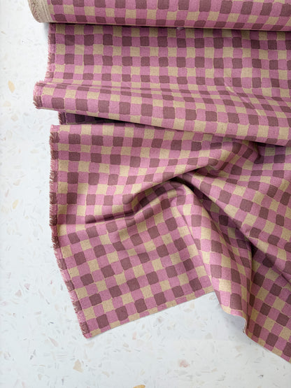 Sevenberry Colorful Sandwich Canvas | Flaffy Check in Cream + Grape