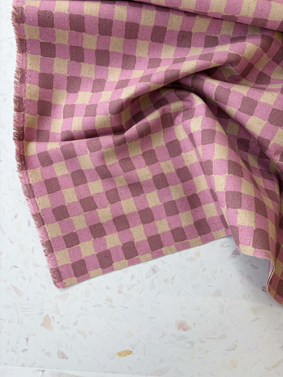 Sevenberry Colorful Sandwich Canvas | Flaffy Check in Cream + Grape
