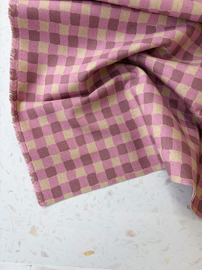 Sevenberry Colorful Sandwich Canvas | Flaffy Check in Cream + Grape