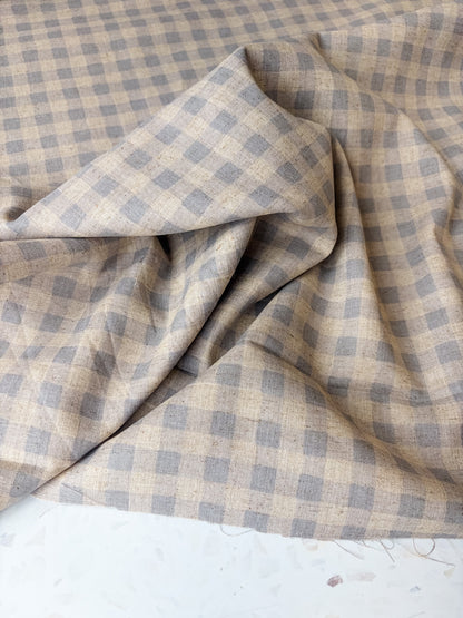 KOKKA Linen Cotton Gingham | Natural & Gray
