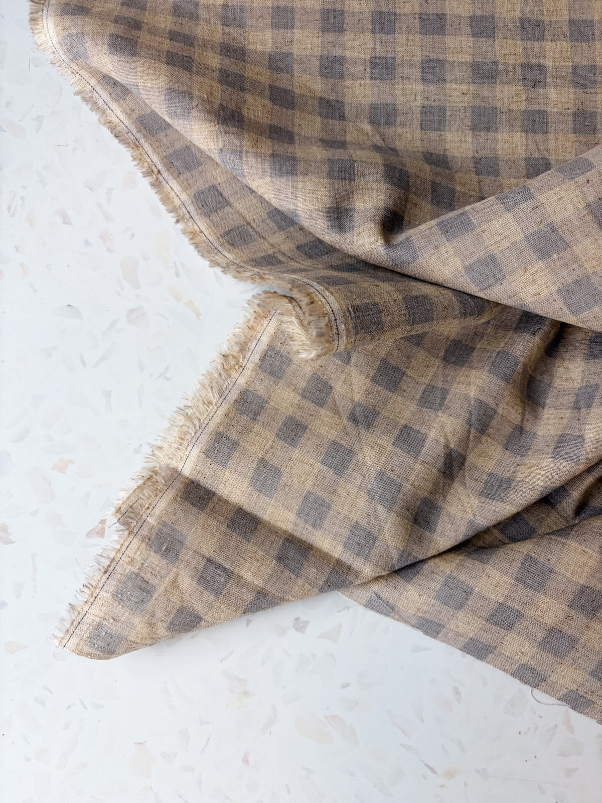 KOKKA Linen Cotton Gingham | Natural & Gray