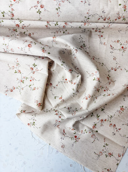 KOKKA Heirloom Floral Cotton Linen | Posy in Soft Pink