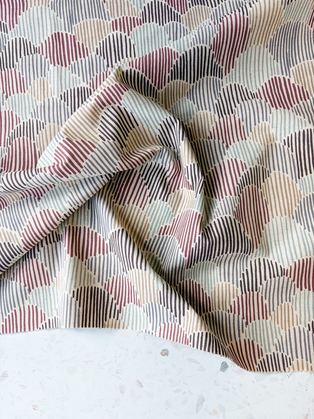 Pathway Cotton Linen Sheeting by Bookhou | Scallops in Light Beige