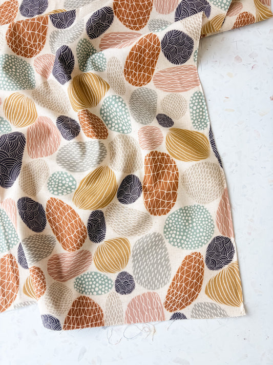 Pathway Cotton Linen Sheeting by Bookhou | Stones in Yellow