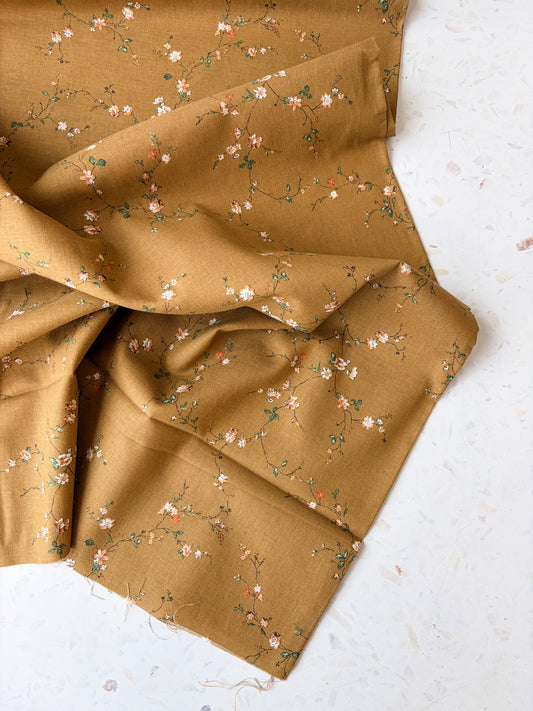KOKKA Heirloom Floral Cotton Linen | Posy in Ochre