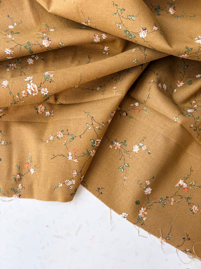 KOKKA Heirloom Floral Cotton Linen | Posy in Ochre