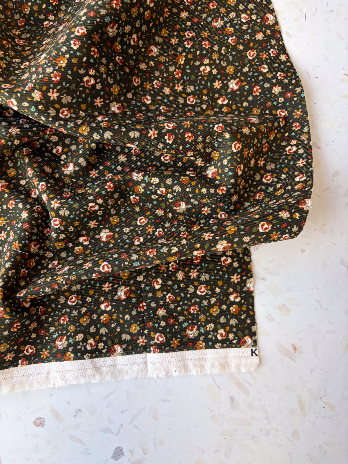 KOKKA Petite Pinwale Corduroy | Ditsy Floral in Fairytale