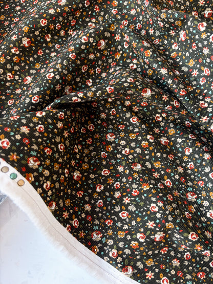 KOKKA Petite Pinwale Corduroy | Ditsy Floral in Fairytale