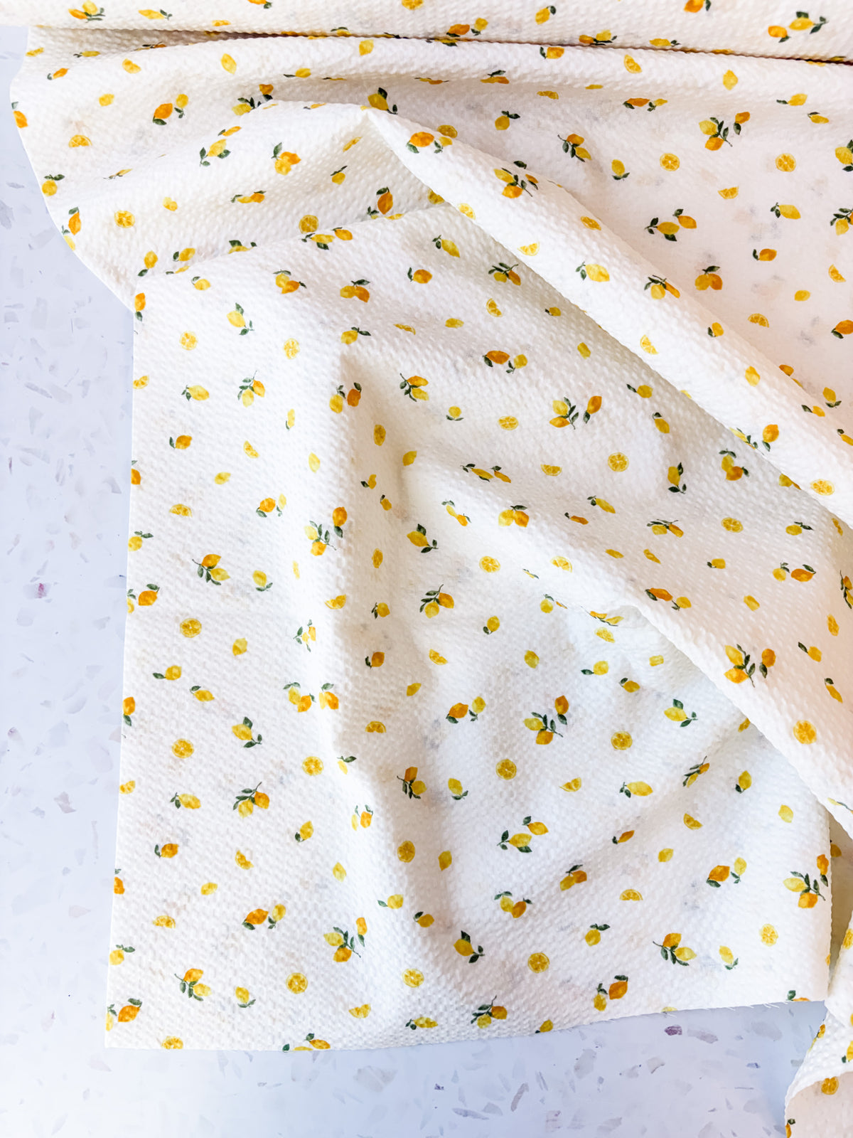 Little Lemons in Cream | Cotton Seersucker