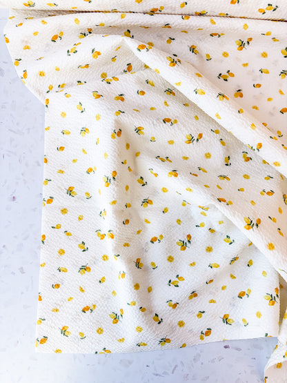 Little Lemons in Cream | Cotton Seersucker