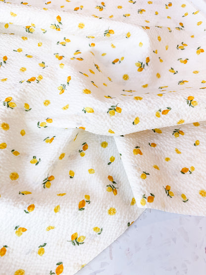 Little Lemons in Cream | Cotton Seersucker