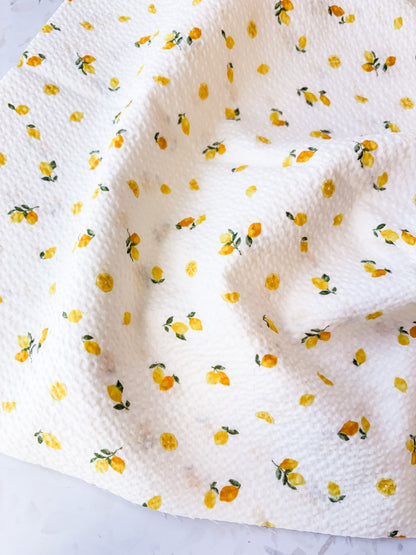 Little Lemons in Cream | Cotton Seersucker