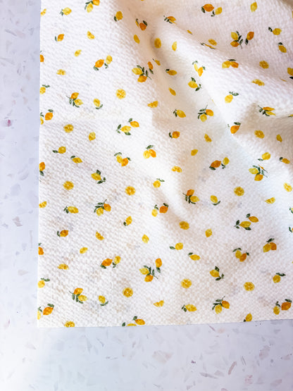 Little Lemons in Cream | Cotton Seersucker