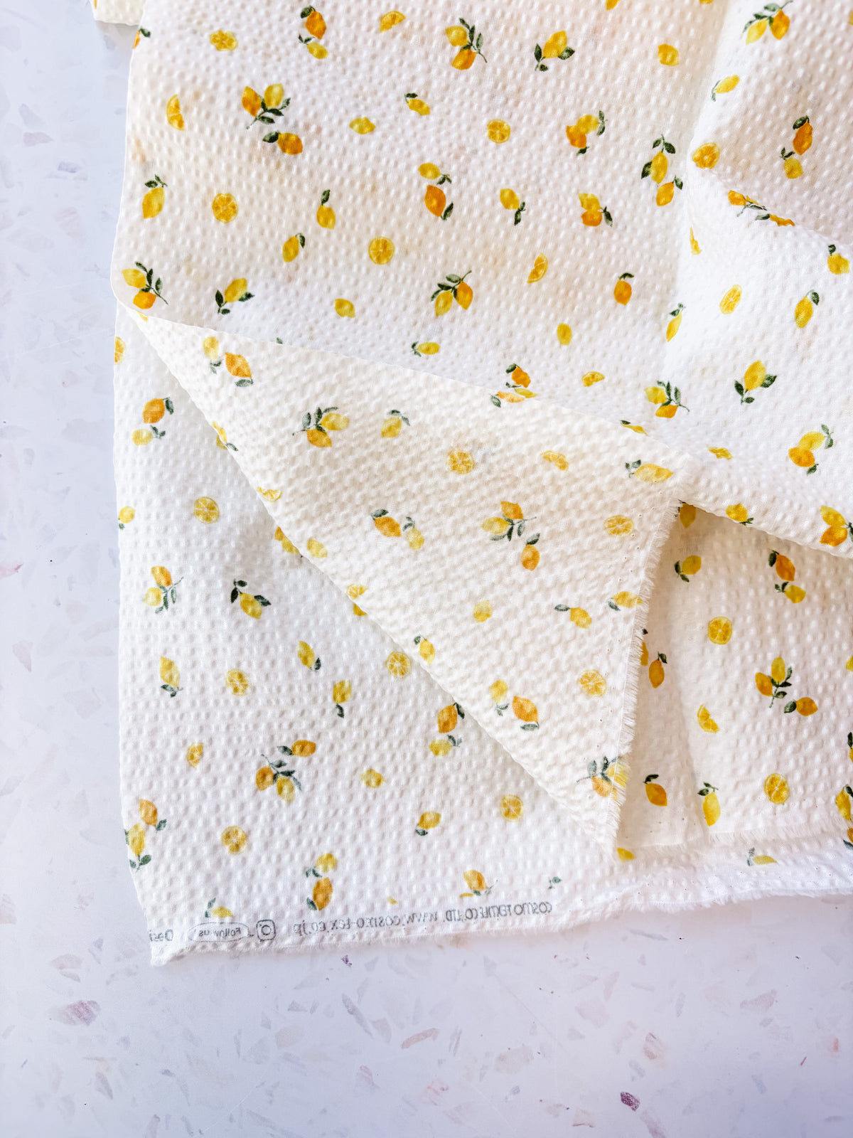 Little Lemons in Cream | Cotton Seersucker