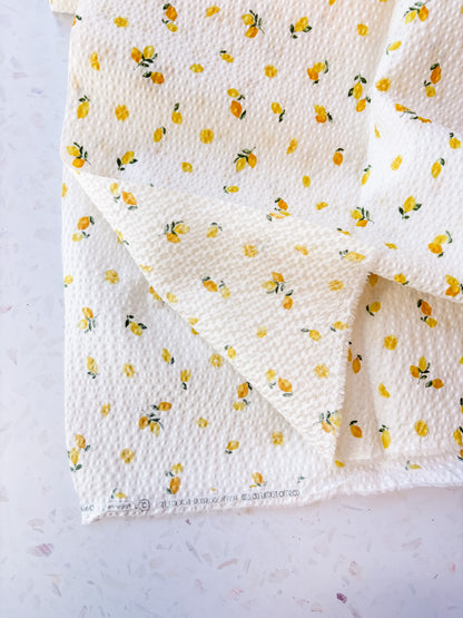 Little Lemons in Cream | Cotton Seersucker