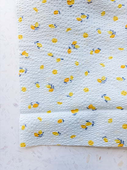 Little Lemons in Sky Blue | Cotton Seersucker