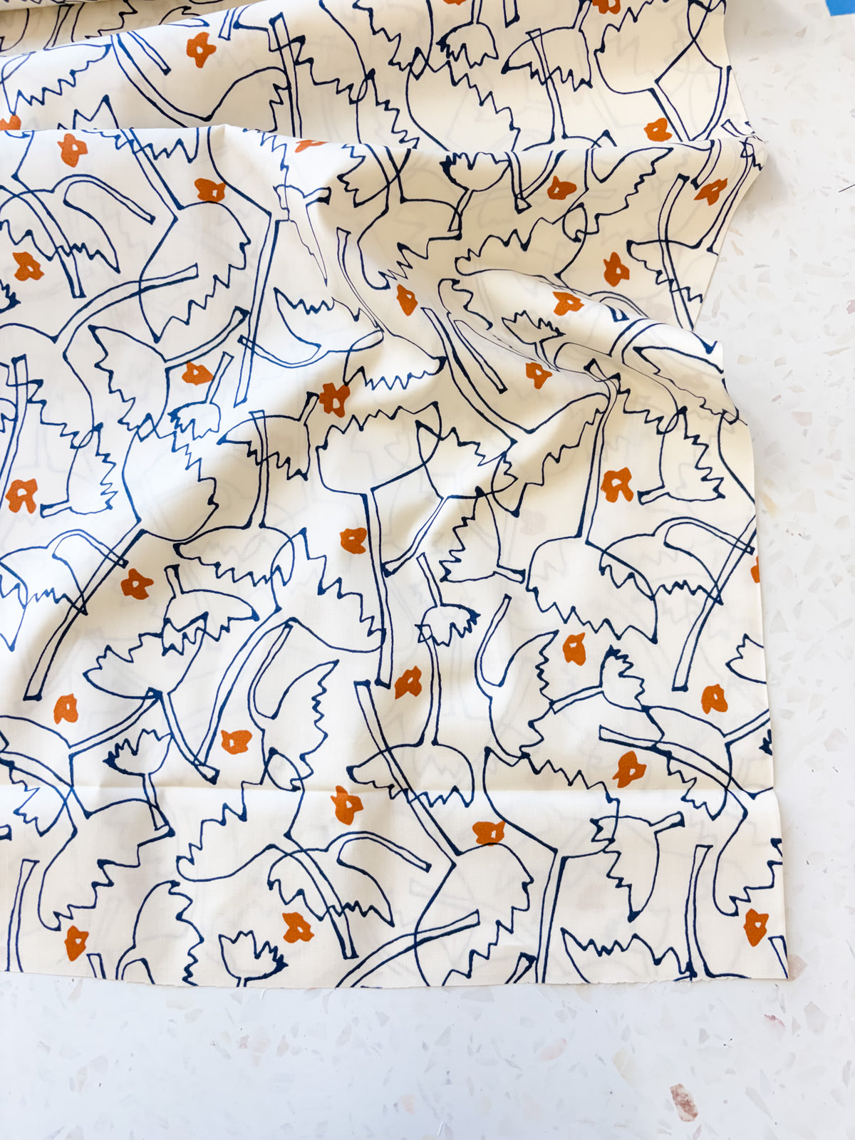 Wildflower Sketch | Cotton Lawn