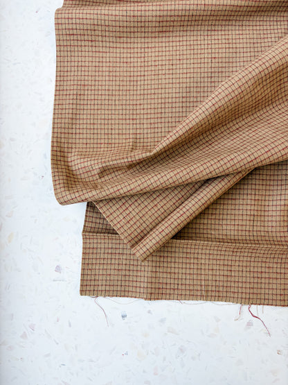 Brushed Cotton | Wheat + Cranberry Check