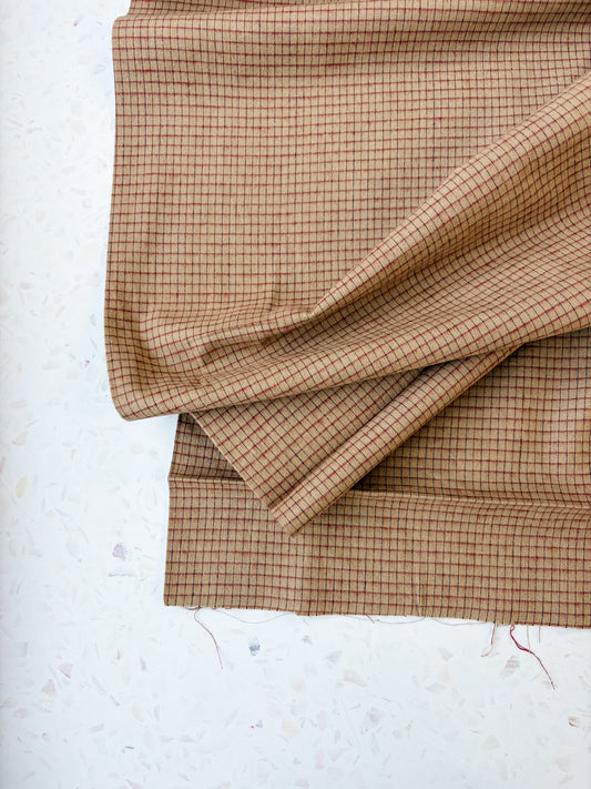 Brushed Cotton | Wheat + Cranberry Check