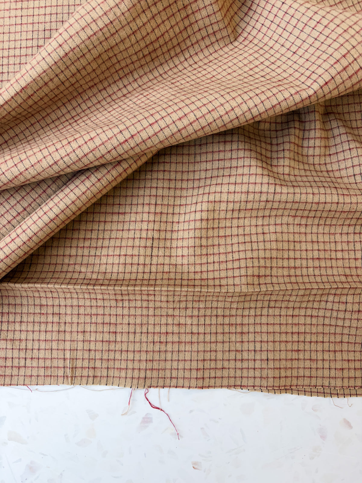 Brushed Cotton | Wheat + Cranberry Check