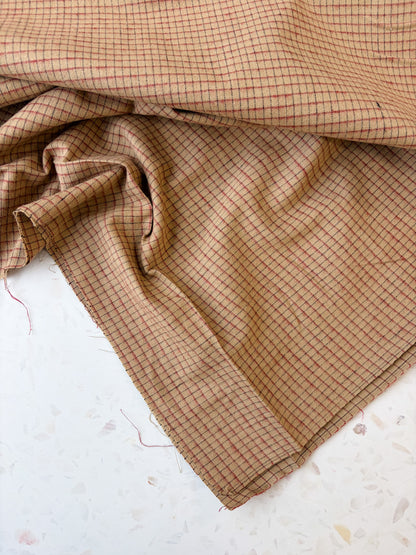 Brushed Cotton | Wheat + Cranberry Check