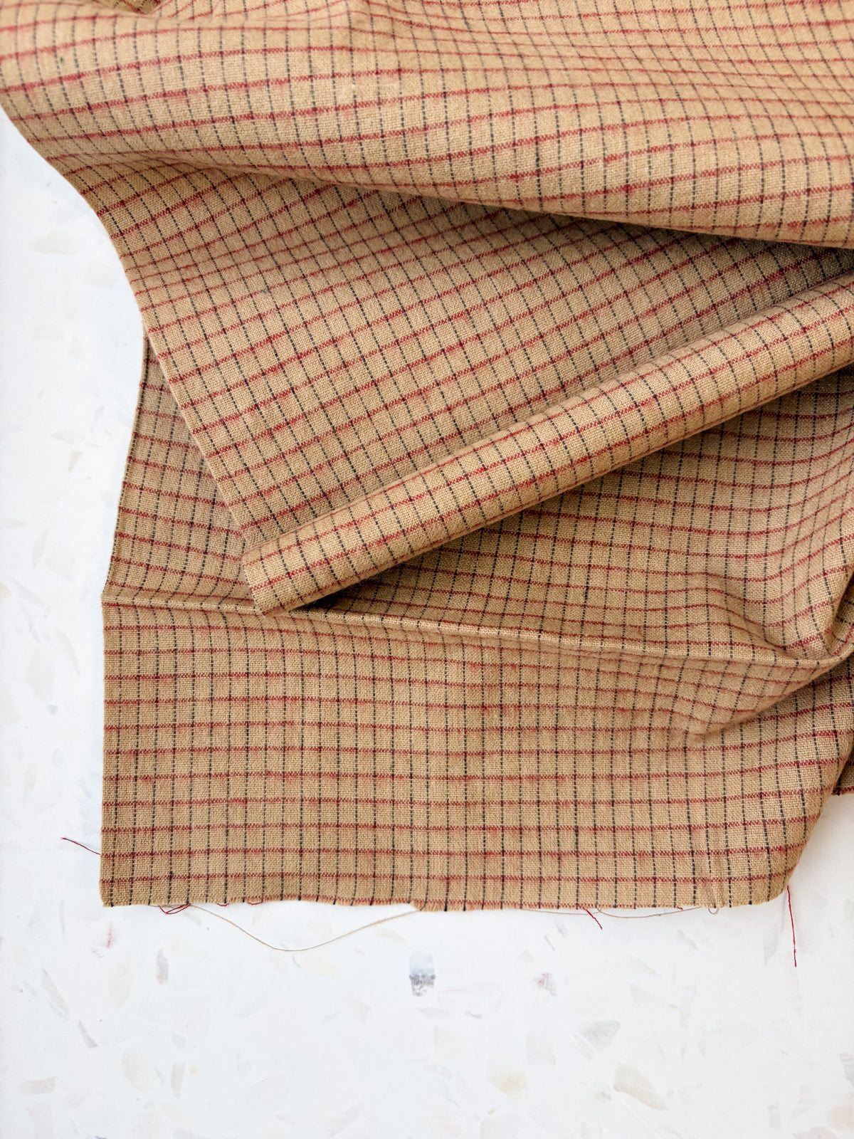 Brushed Cotton | Wheat + Cranberry Check
