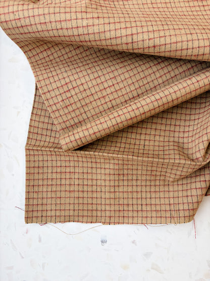 Brushed Cotton | Wheat + Cranberry Check