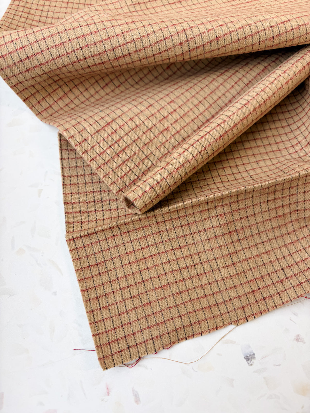 Brushed Cotton | Wheat + Cranberry Check