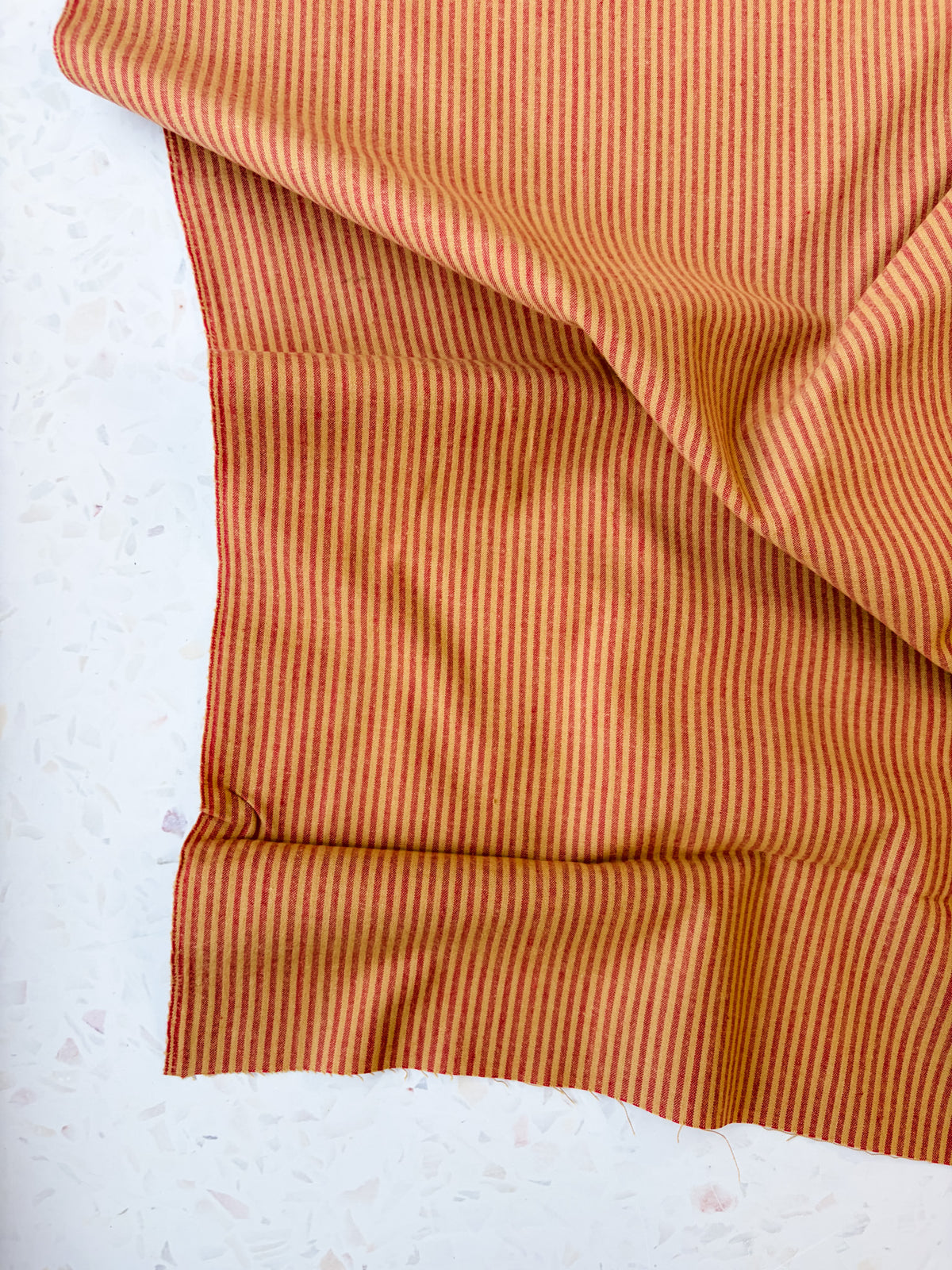 Brushed Cotton | Mustard + Madder Stripe