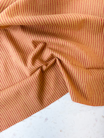 Brushed Cotton | Mustard + Madder Stripe