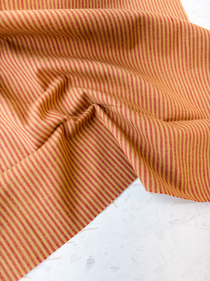 Brushed Cotton | Mustard + Madder Stripe