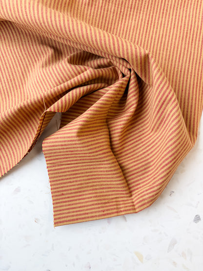 Brushed Cotton | Mustard + Madder Stripe