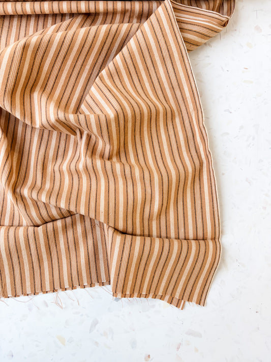 Brushed Cotton | Toffee Stripe