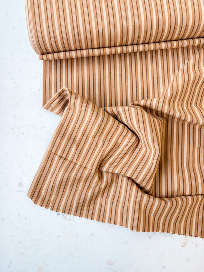 Brushed Cotton | Toffee Stripe