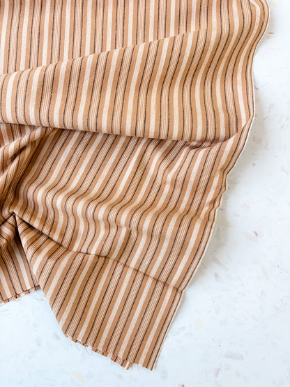 Brushed Cotton | Toffee Stripe