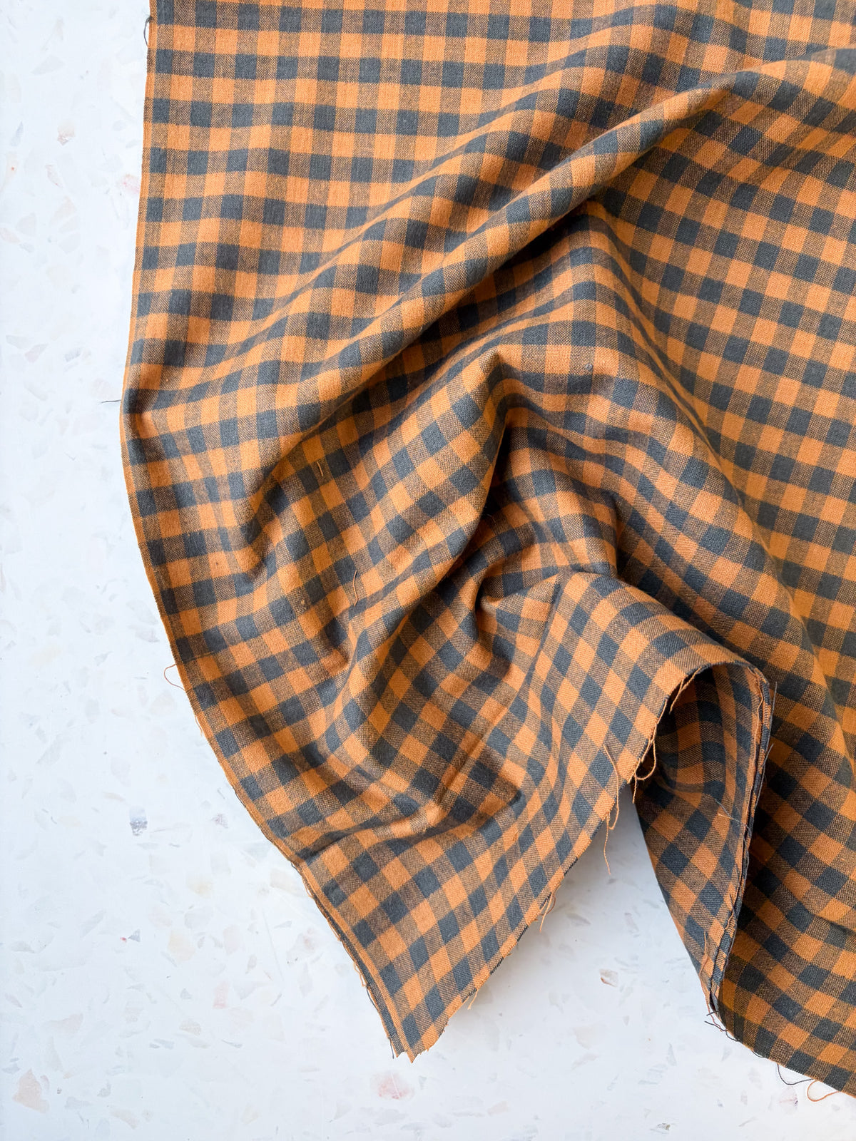 Brushed Cotton | Burnished Gold Check