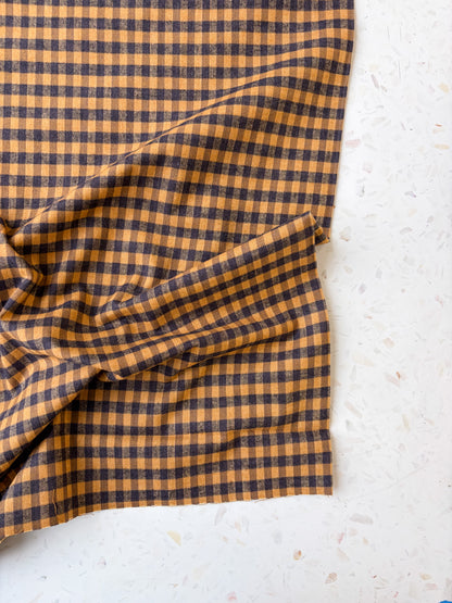 Brushed Cotton | Ochre + Charcoal Check