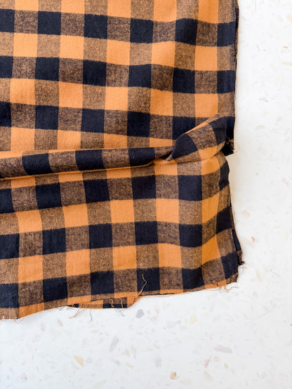 Brushed Cotton | Buffalo Check in Tobacco + Charcoal