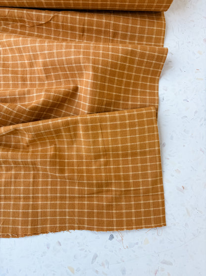 Brushed Cotton | Windowpane in Ochre