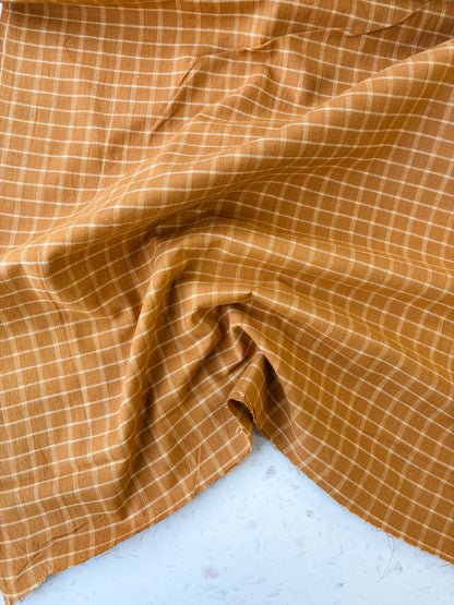 Brushed Cotton | Windowpane in Ochre