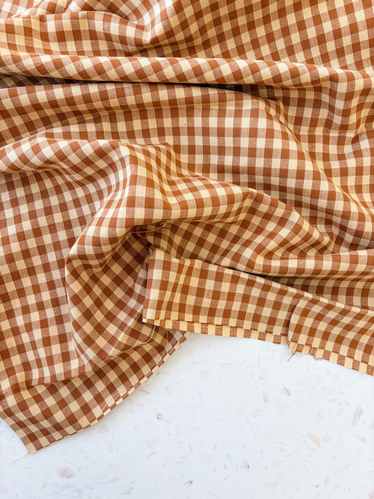 Gingham Woven Cotton | Cinnamon Sugar