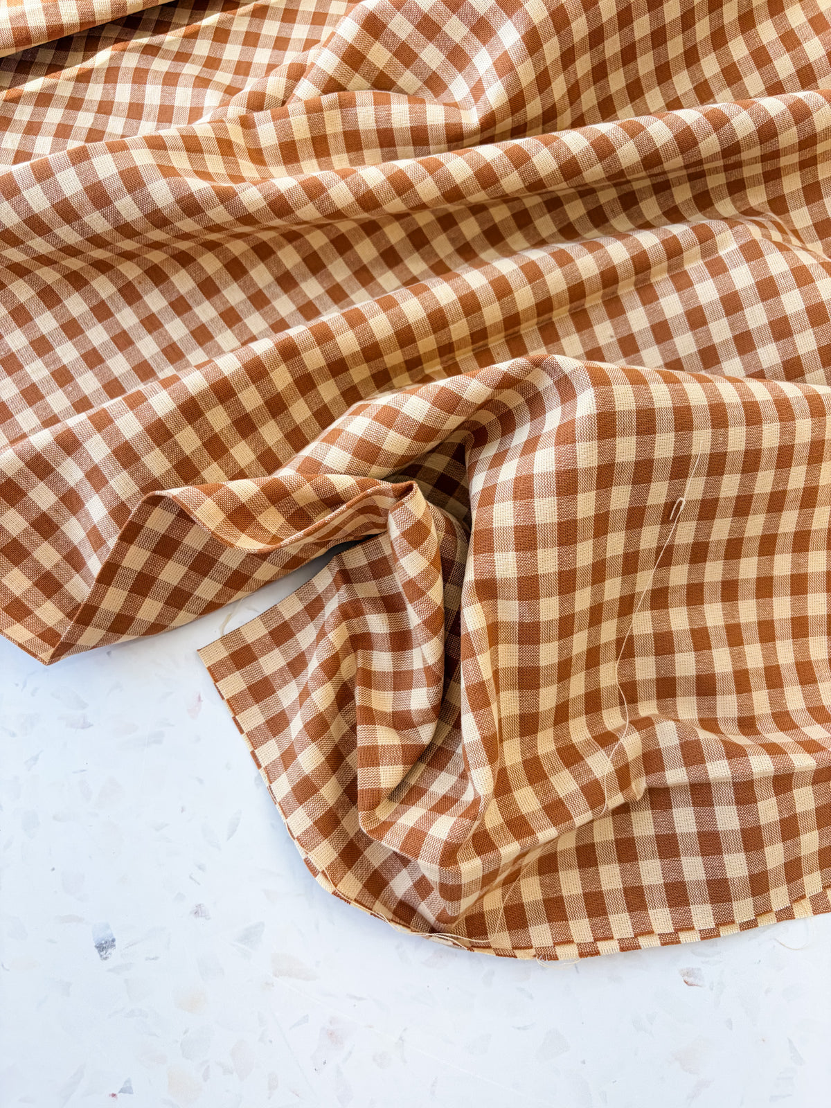 Gingham Woven Cotton | Cinnamon Sugar