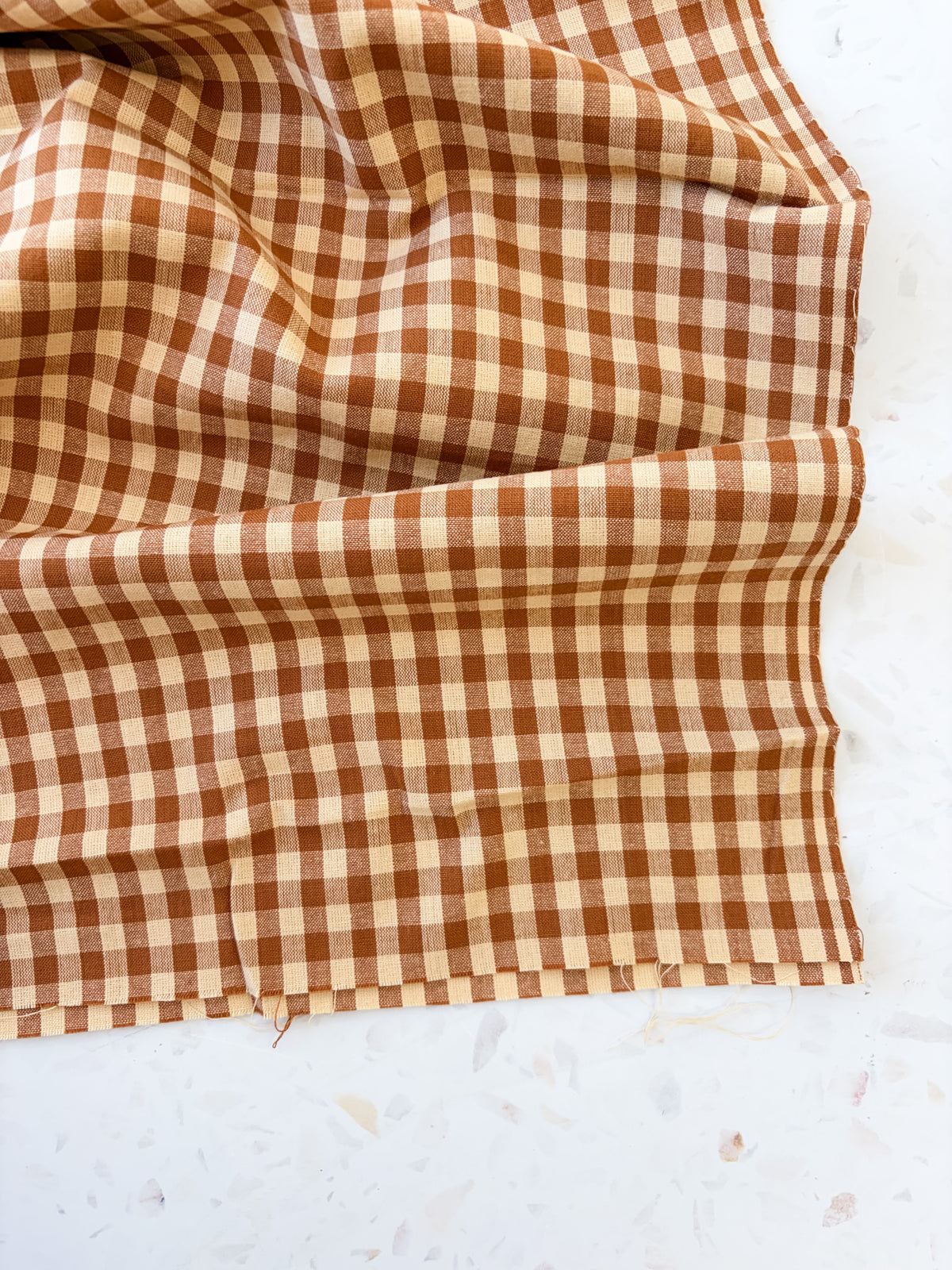 Gingham Woven Cotton | Cinnamon Sugar