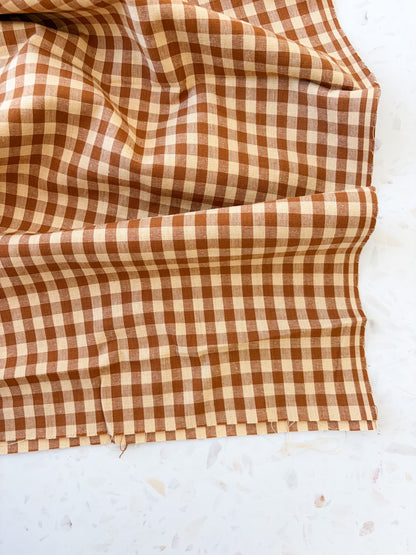 Gingham Woven Cotton | Cinnamon Sugar