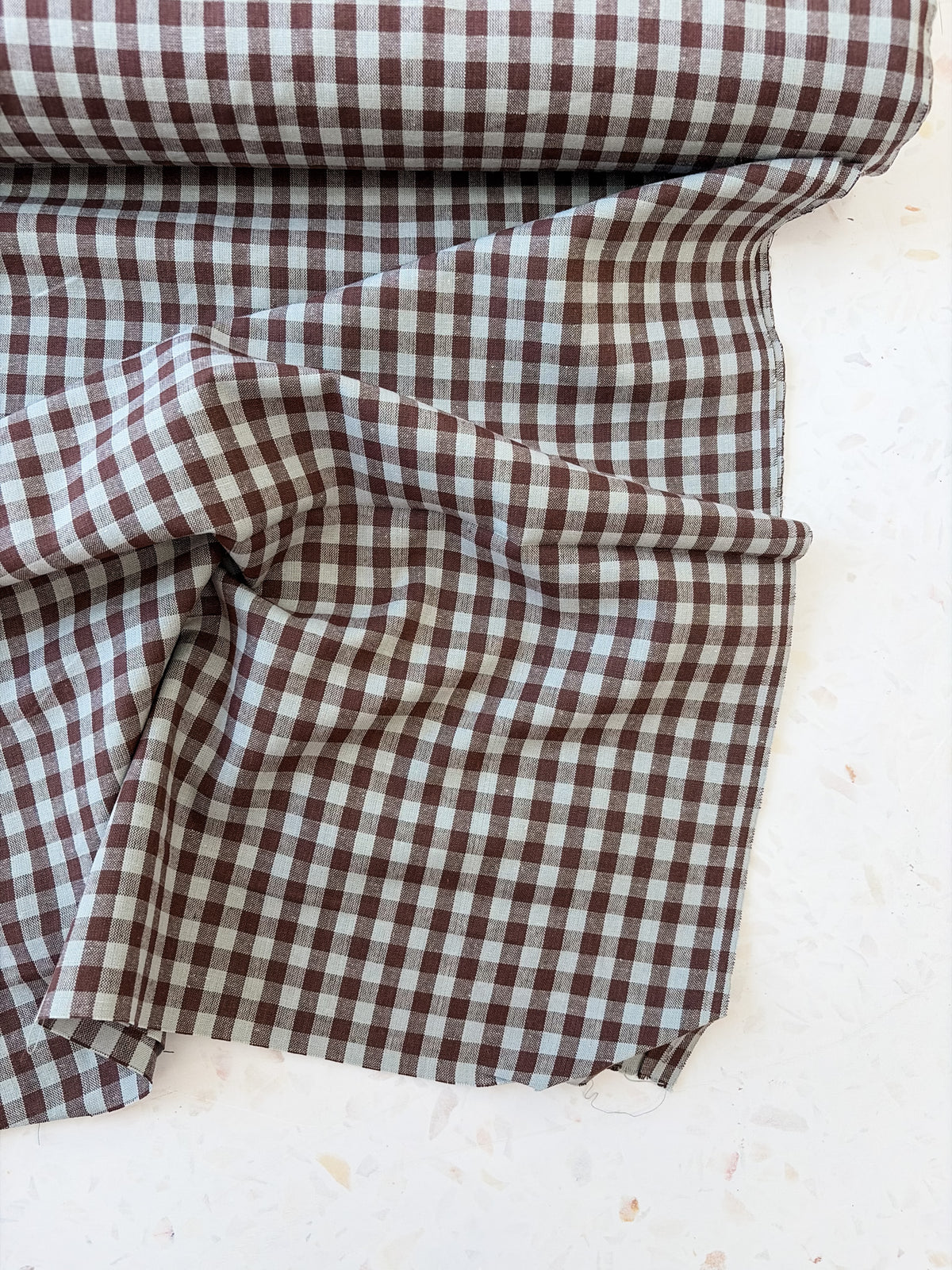 Gingham Woven Cotton | Cocoa & Sky