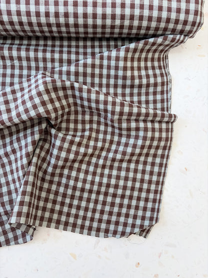Gingham Woven Cotton | Cocoa & Sky