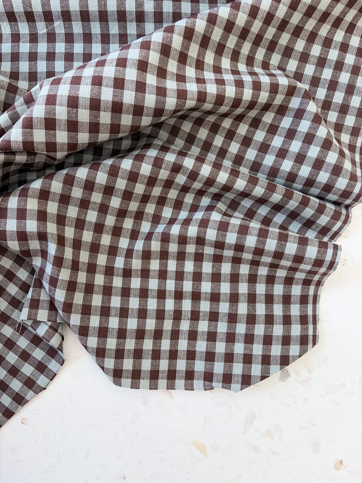 Gingham Woven Cotton | Cocoa & Sky