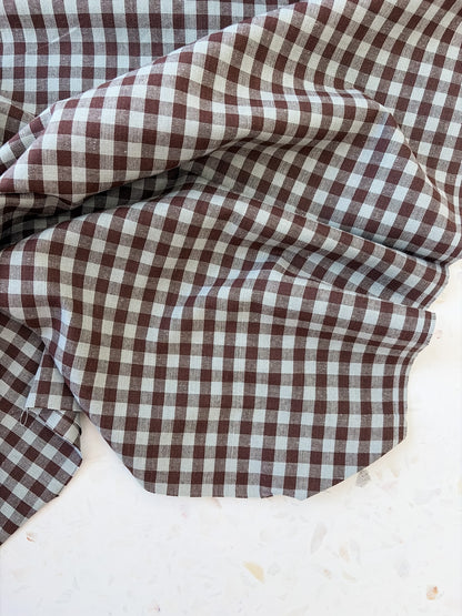 Gingham Woven Cotton | Cocoa & Sky