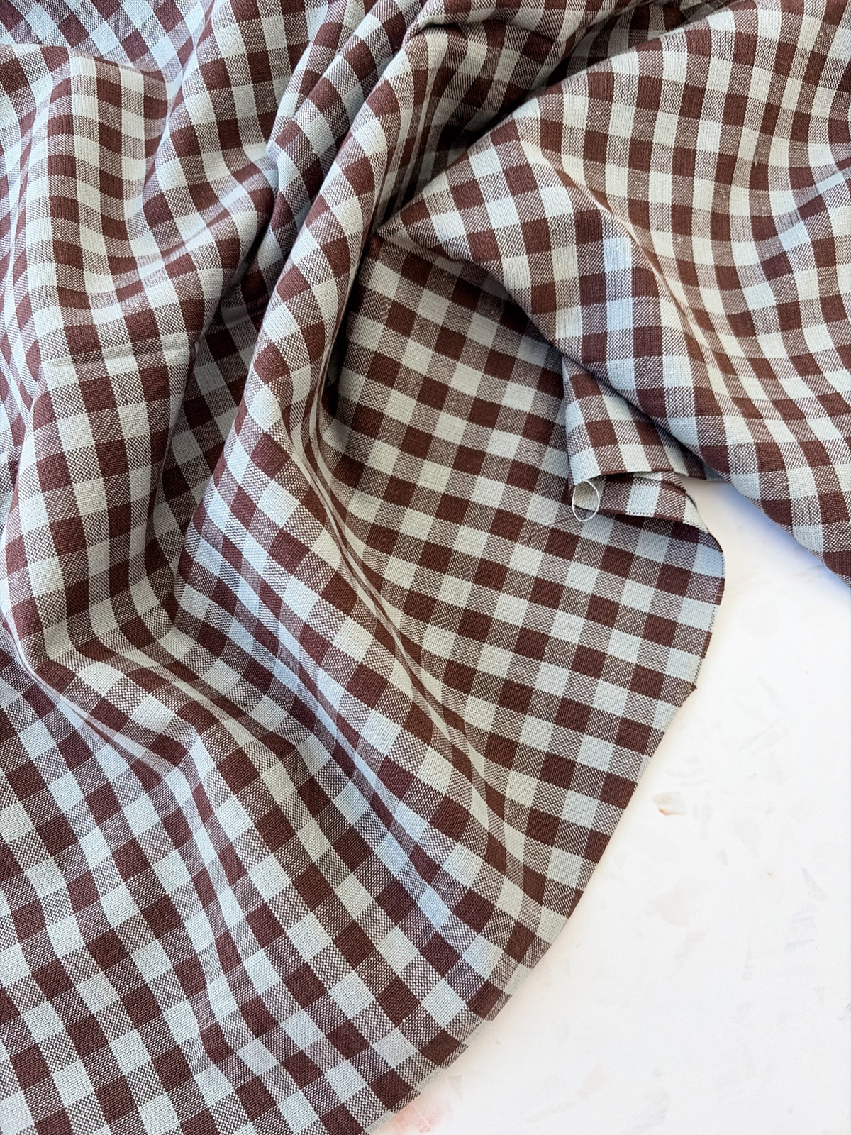 Gingham Woven Cotton | Cocoa & Sky