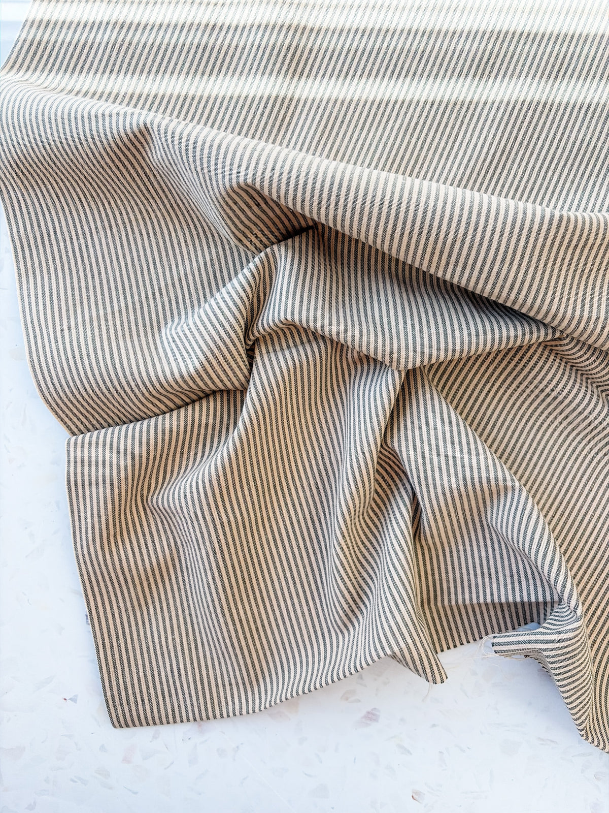 Merchant Stripe Woven Cotton | Charcoal